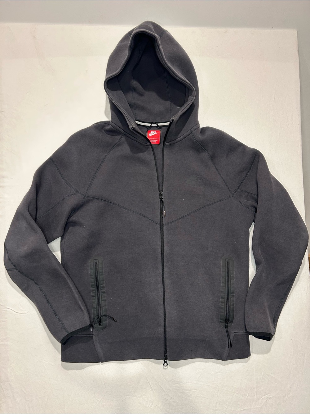 Men's Nike Tech Charcoal Gray Full-Zip Hooded Jacket - Large